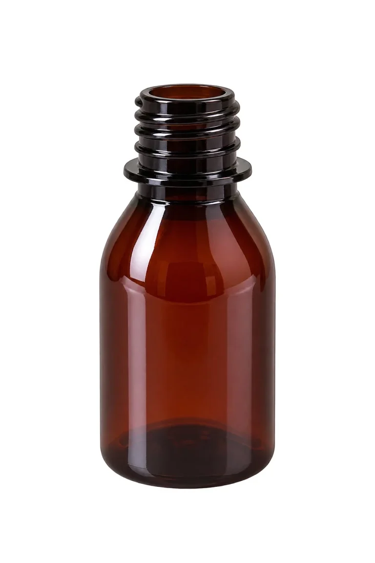 Amber Bottle with Threaded Neck – PET body / PP cap container – S.A Plastic Industries