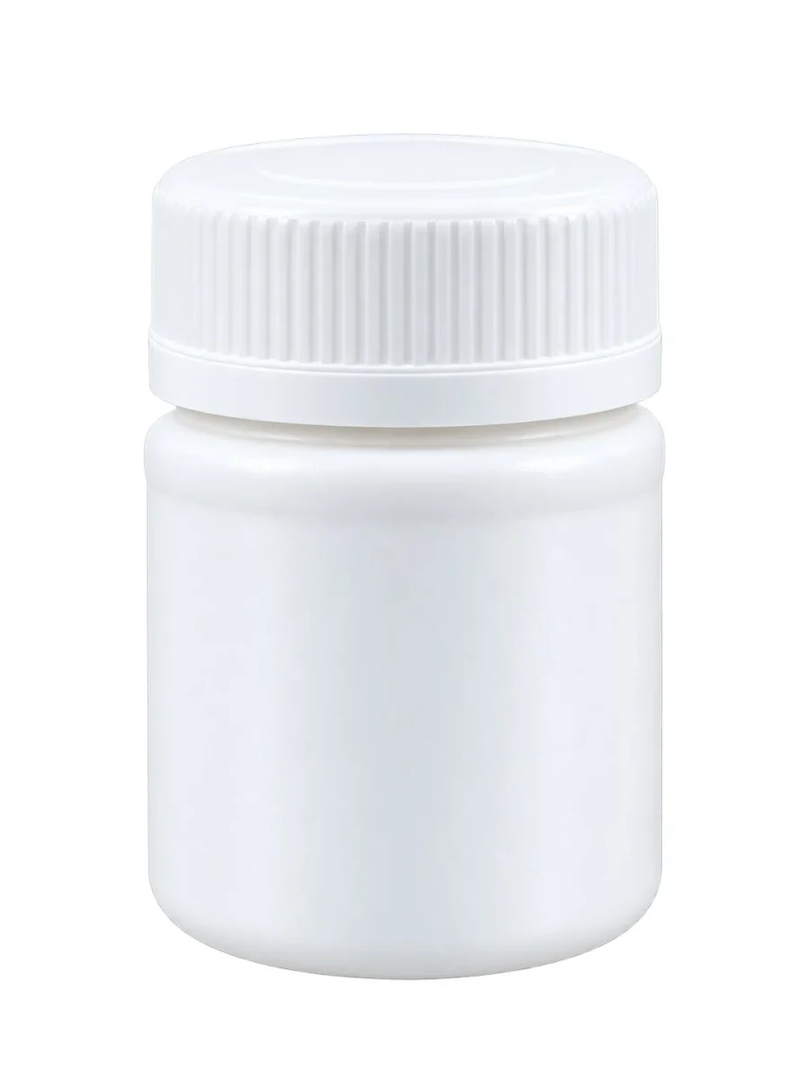 Blank White Ribbed Medicine Bottle – HDPE body / PP cap container – S.A Plastic Industries