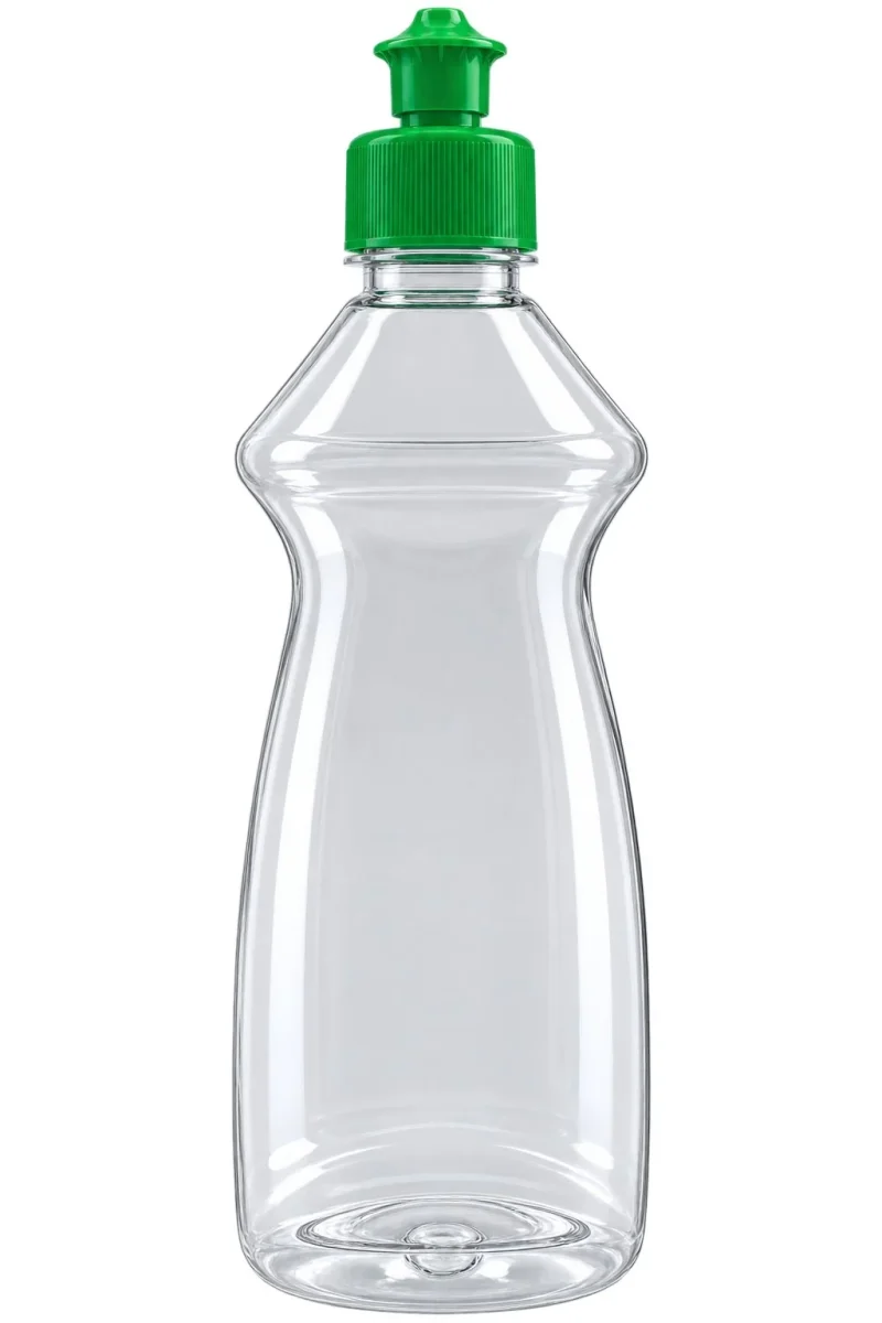 Clear Green-Cap Soap Bottle – PET body / PP cap container – S.A Plastic Industries