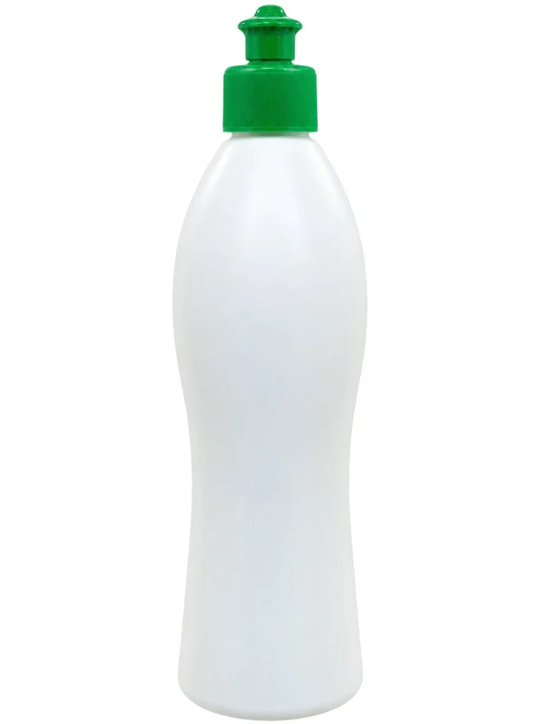 Green-Capped White Squeeze Bottle – HDPE body / PP cap container – S.A Plastic Industries