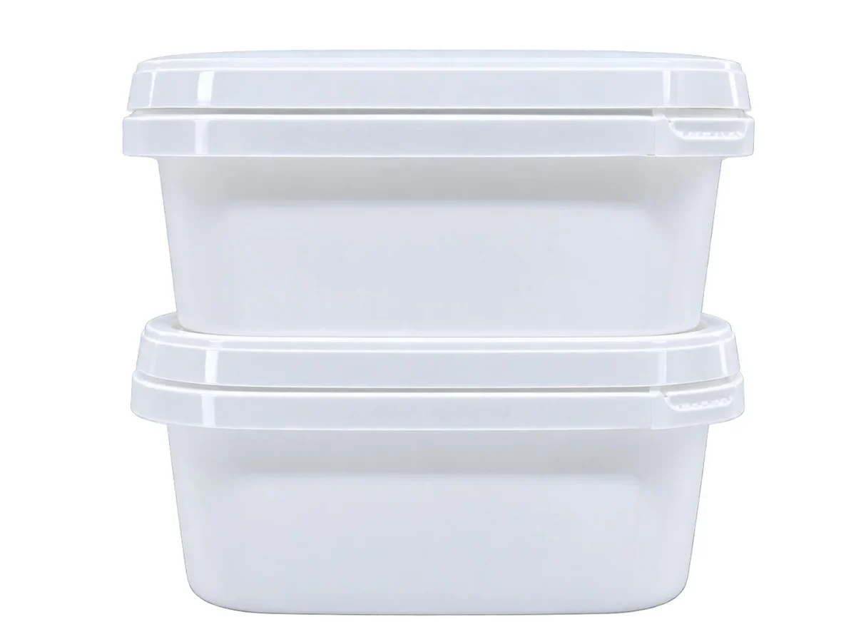 Square White Food Storage Containers – PP container – S.A Plastic Industries
