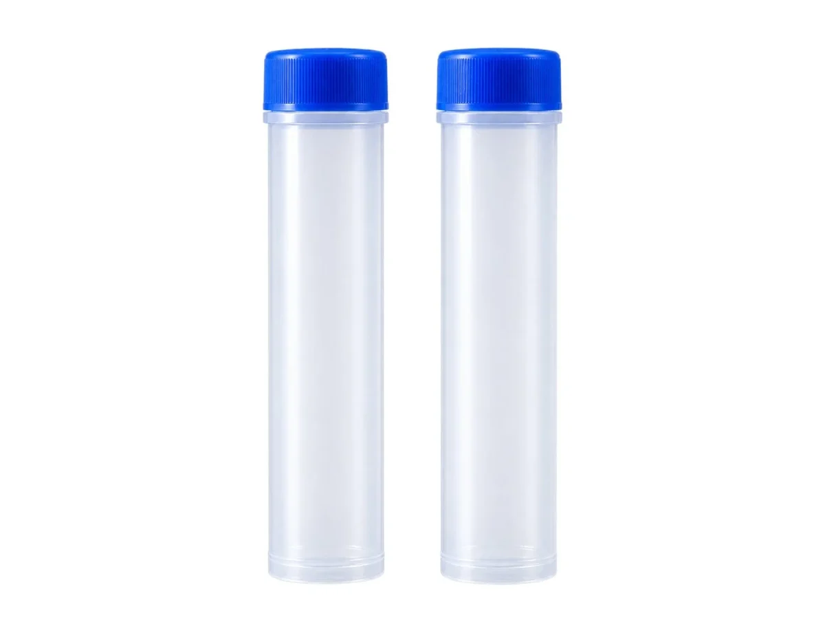Twin Blue-Capped Frosted Vials – PP container – S.A Plastic Industries