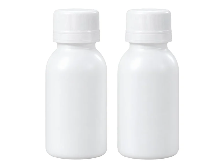 Twin White Medicine Bottles – HDPE body / PP cap container – S.A Plastic Industries