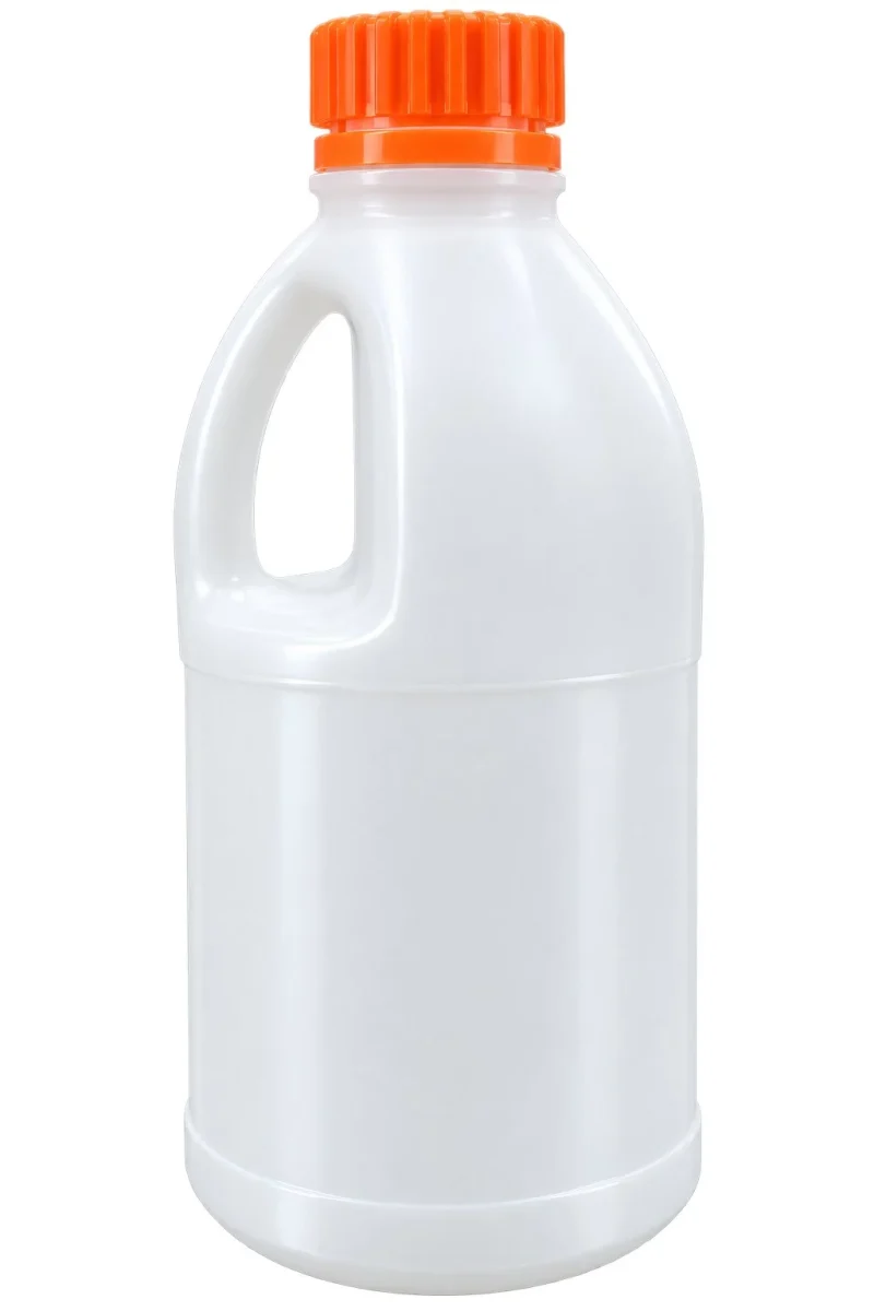 White Detergent Jug with Orange Cap – HDPE body / PP cap container – S.A Plastic Industries